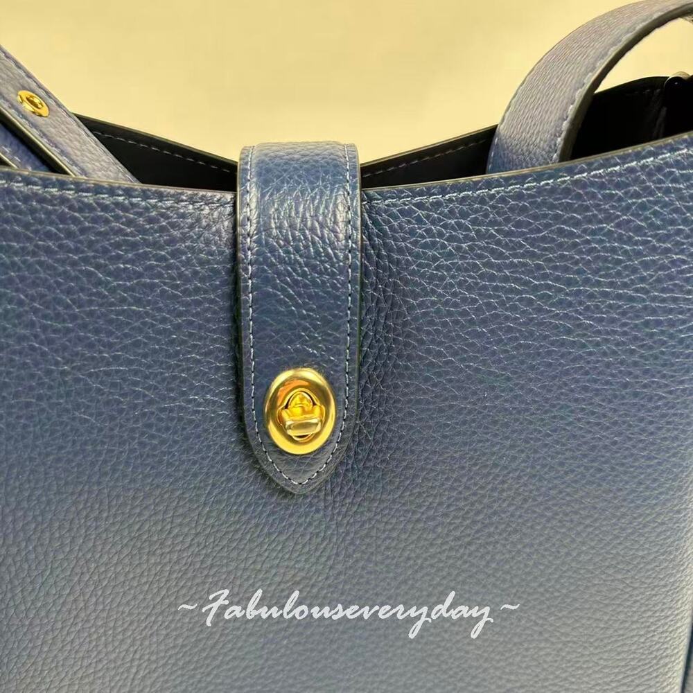 Coach Hadley Convertible Crossbody Bag In Leather/Gold/Deep Blue CW002 NWT - Picture 5 of 10